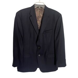 LAUREN RALPH LAUREN navy blue paisley print sports jacket size 43R